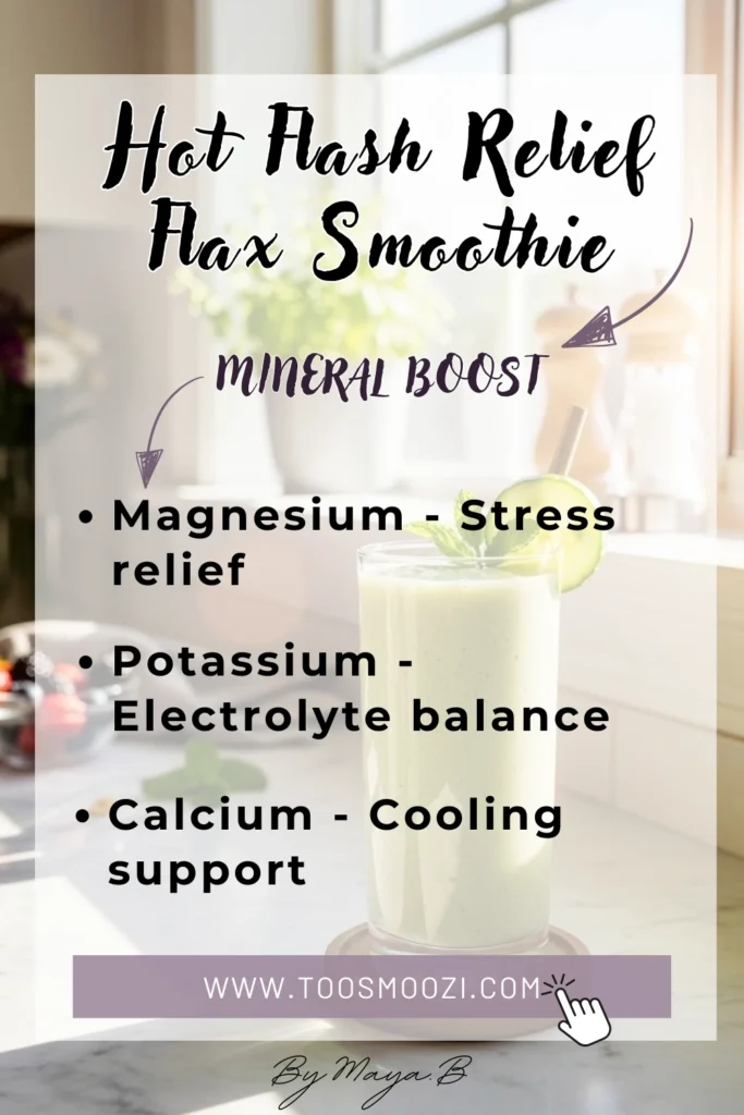 Essential minerals and electrolytes found in Maya's Hot Flash Relief Flax Smoothie
