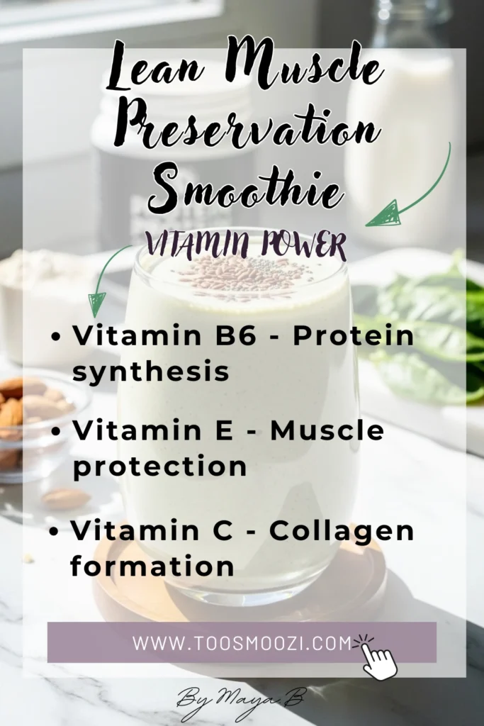 Muscle-building vitamin complex featuring complete amino acids and recovery nutrients in protein smoothie