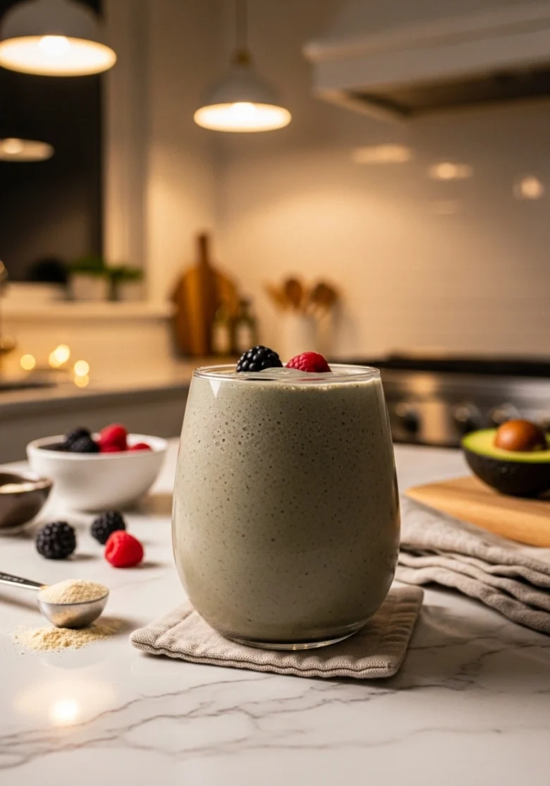 Skin elasticity collagen smoothie - anti-aging drink for wrinkles and skin health