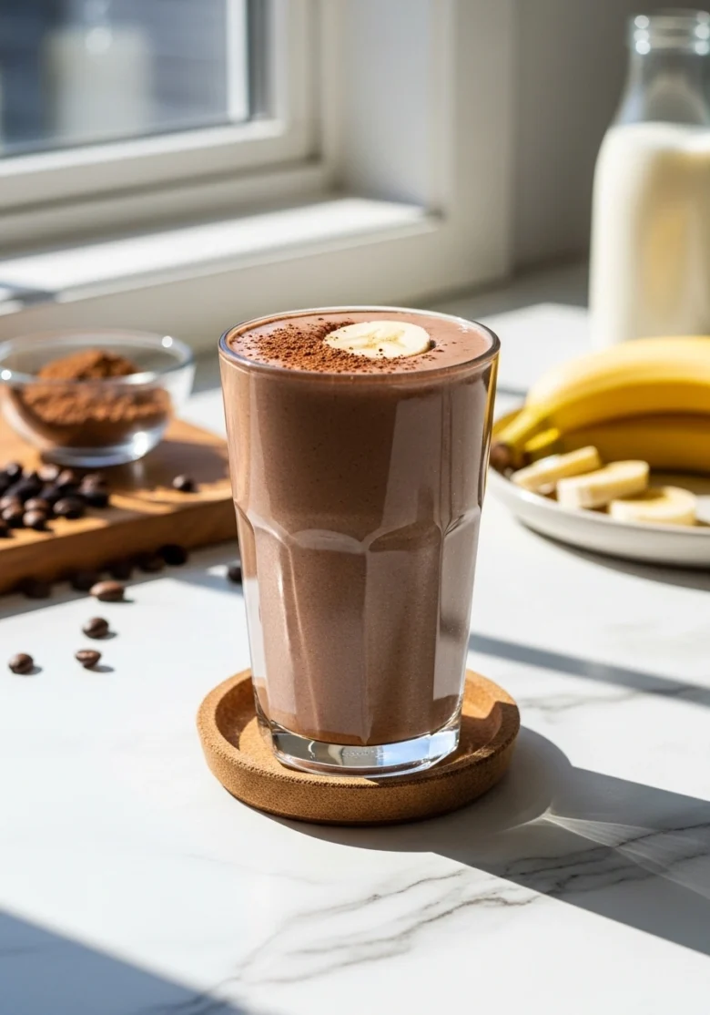 Morning energy boost smoothie - natural coffee alternative for sustained energy