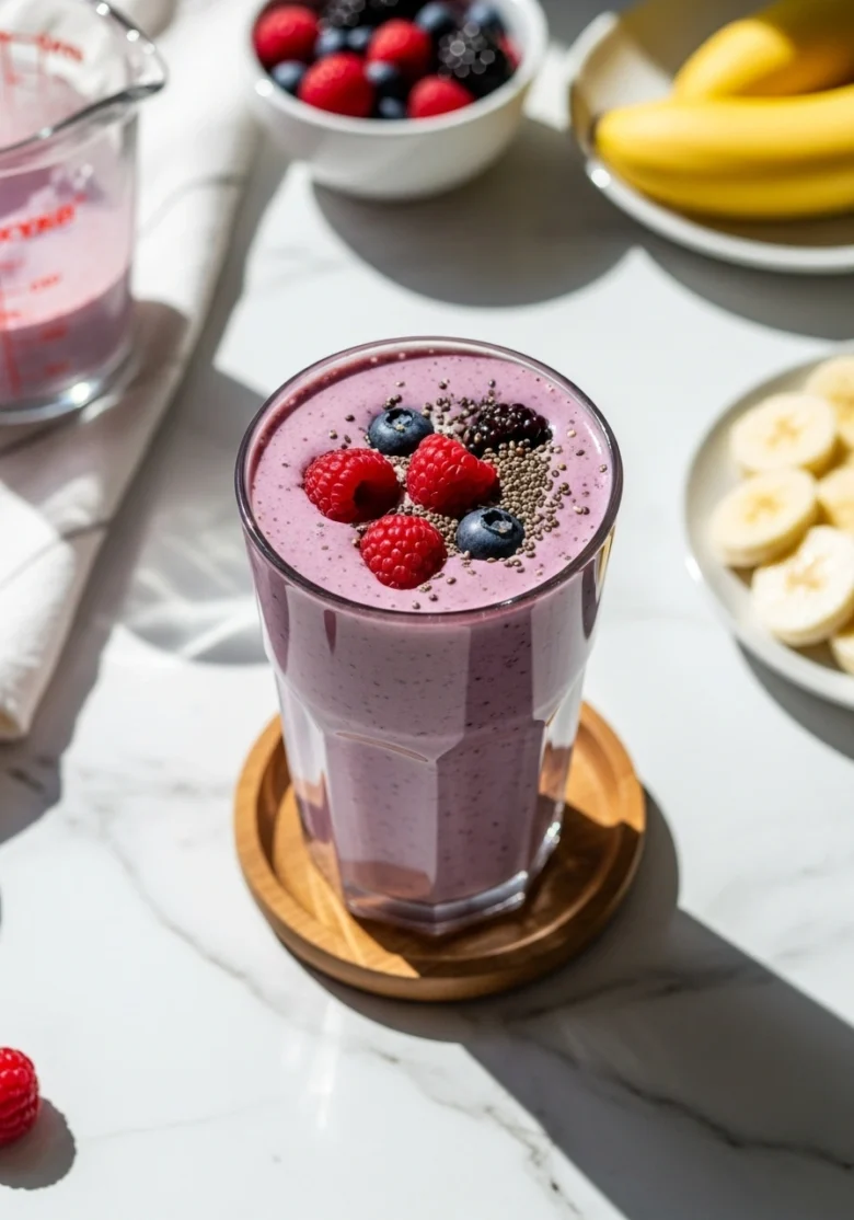 Estrogen support berry smoothie - natural hormone balance drink for low estrogen levels