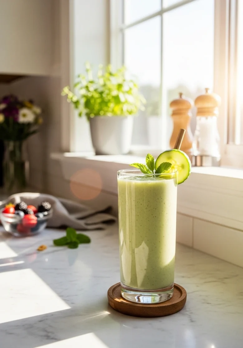 Hot flash relief flax smoothie for menopause symptoms - natural cooling drink for women over 40