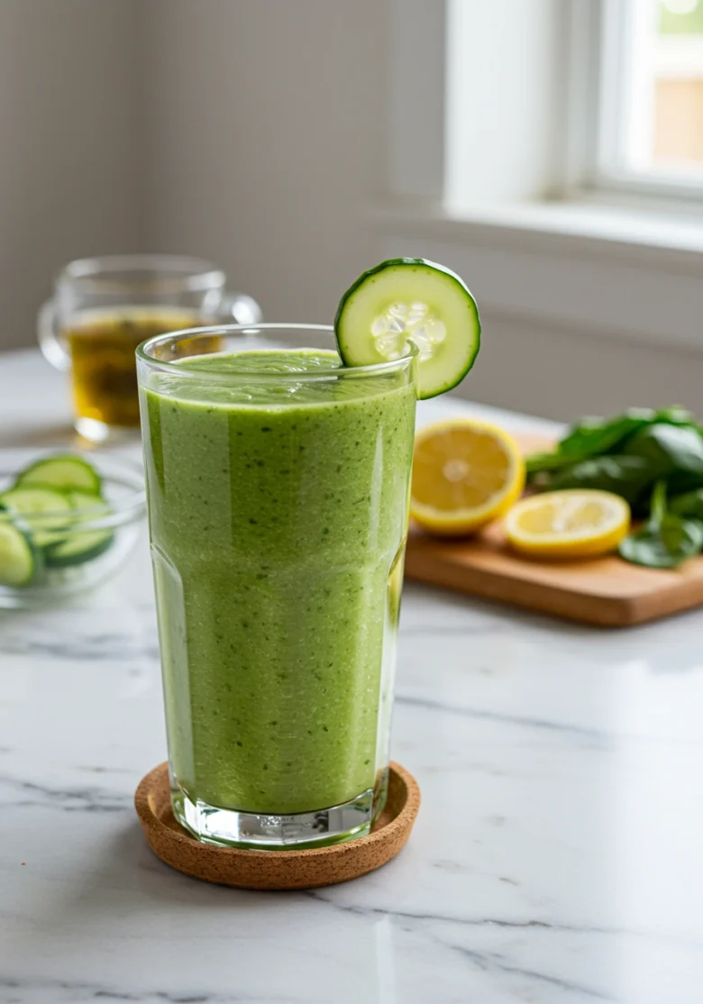 Belly fat burning green smoothie - metabolism boost drink for menopause weight loss