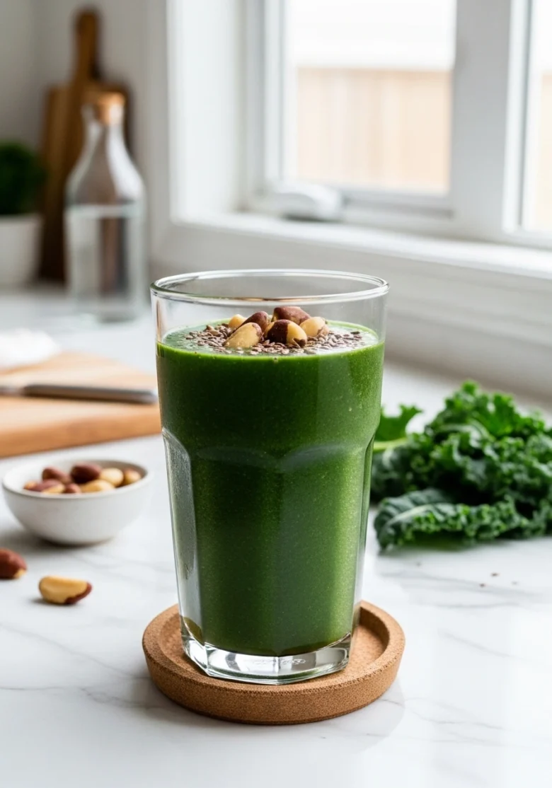 Thyroid support green smoothie - natural drink for thyroid health and metabolism